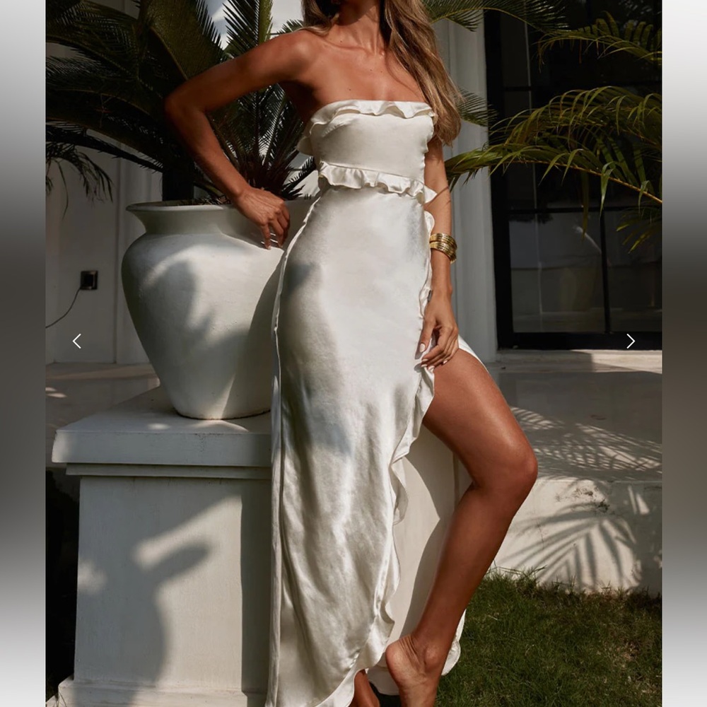 REVOLVE White Strapless Maxi Dress